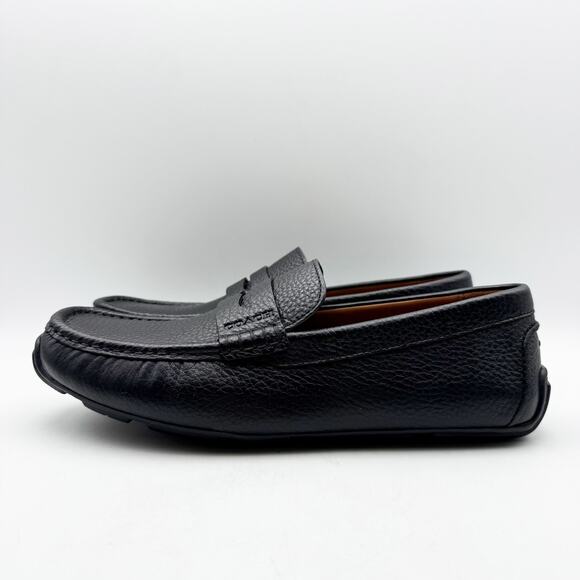 Coach Mens Luca Driver Loafer US 7.5 EU 40.5 Black Leather Slip On Round Toe NIB